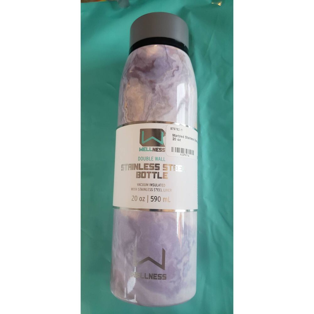 Wellness Double Wall Stainless Steel Marbled 20 oz / 590ml Bottle